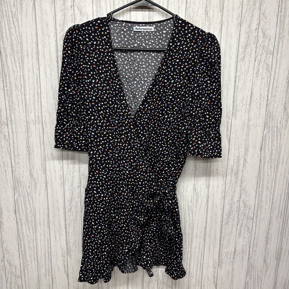 Womens Size M Reformation Polka Dot Mini Dress - Picture 2 of 6